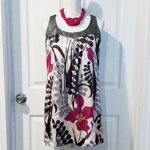 TRINA TURK Sleeveless Sequin Floral Shift Dress